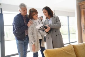 Senior couple with homestager
